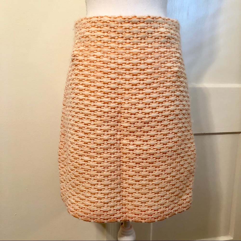 Bottega Veneta Orange Creamsicle Wool Skirt